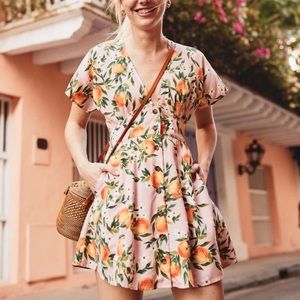 Marine Layer Camila Dress in Orange Print